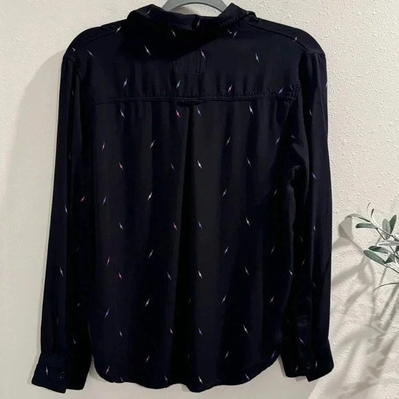Rails Rocsi Black Multi Lightning Button Up Long Sleeve Blouse Casual Printed Sm - Picture 2 of 8